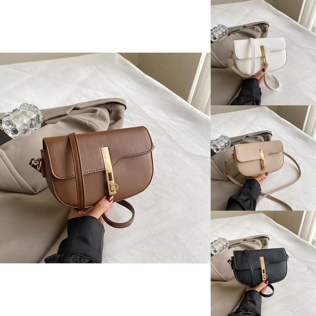 Trendy Pu Leather Saddle Bag Vintage Style Single Shoulder Underarm Bag For Everyday Use