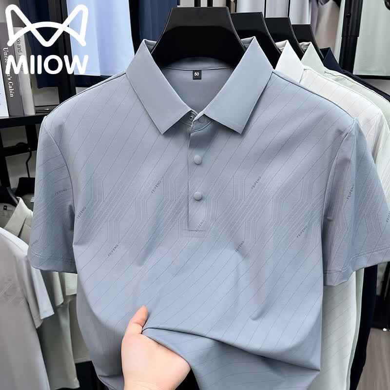 MiiOW Men s Ice Silk Polo Shirt 52