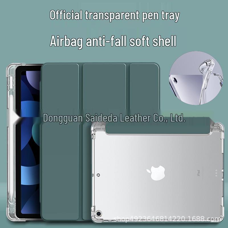 iPad 11 Protective Case with Pen Holder - Fits 6th Gen, 7th Gen, 10.2" Airbag, Pro 12.9" Models, Transparent Cover