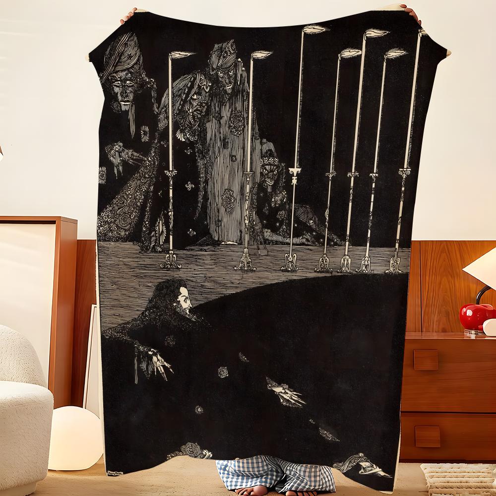 Artist H-Harry C-Clarke Throw Flannel Throw Blanket, Lightweight Cozy, Durable Washable cute Cool