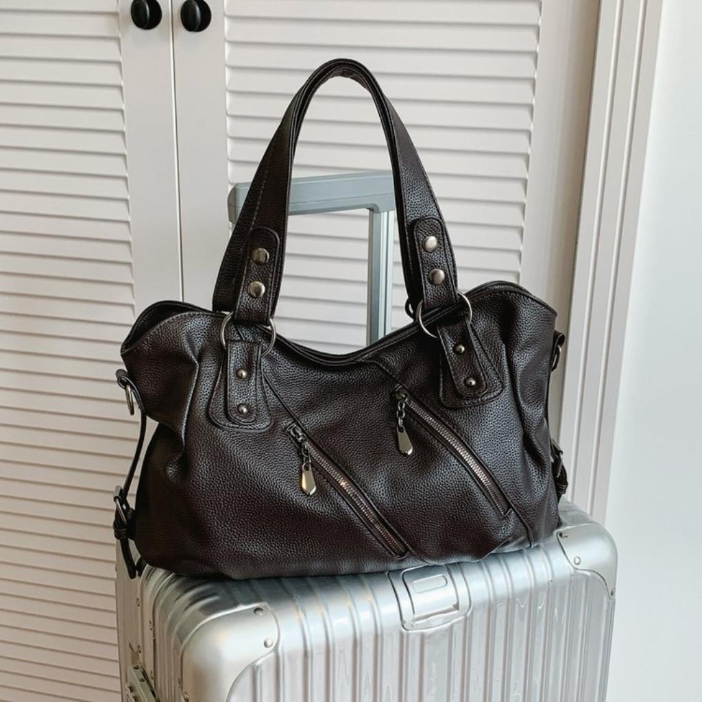 Xeie Thuk Handbag Women PU Leather Multi Pocket Daily Casual