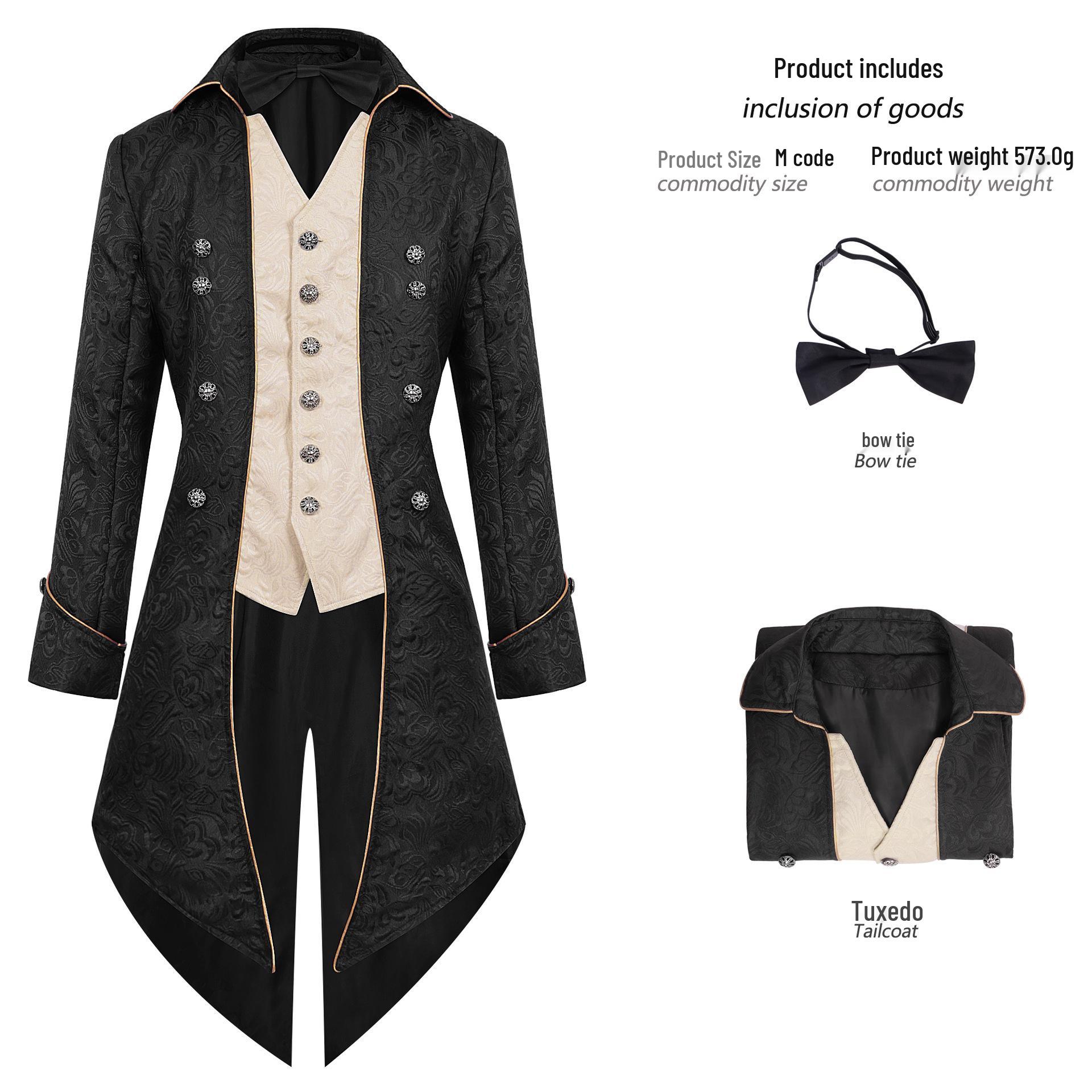 Стимпанк Готический Викторианский Мужской Фрак XL