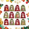 12PCS/Set Bolsas de Regalo de Navidad Envoltura de Regalo Telas de Lino Exquisitos Regalos de Fiesta Lindo Navidad