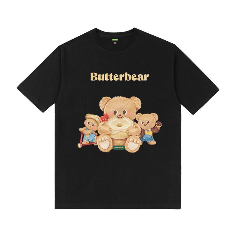 

Butter Bear Cartoon Cute Girlfriend Outfit Sweet Little Fresh Parent-child Outfit Short-sleeved T-shirt for Men and Women XXXXL