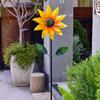 Outdoor Wind Spinner, 45.6" Metal Sunflower Wind Spinner With Stake, 360Degree Rotating Windmill Yard Art, Kinetic Wind Sculptures