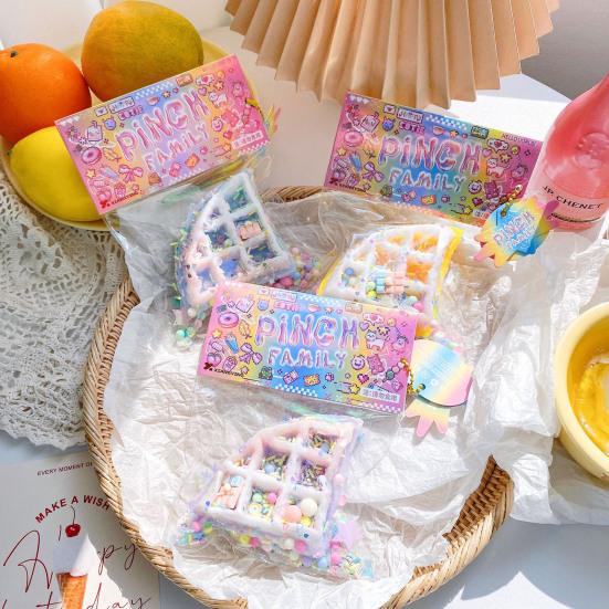 Waffle Squeeze Toy Slow Rebound Stress Relief Bunny Dessert Cat Paw Squishes Sensory Fidget