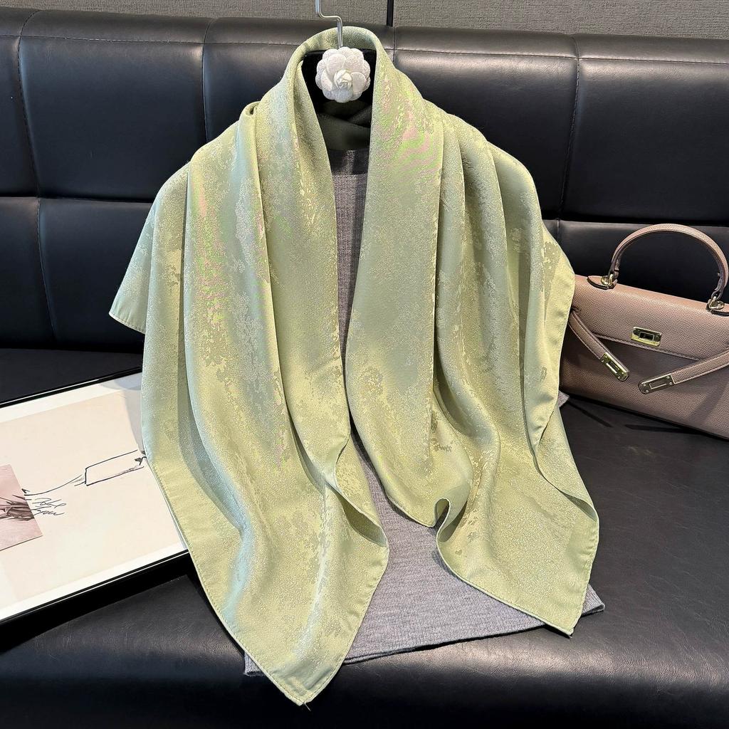 90x90cm New Spring/Summer Imitation Silk Square Shawl Scarf Flower Handkerchief Scarf Women Bandana Headscarves