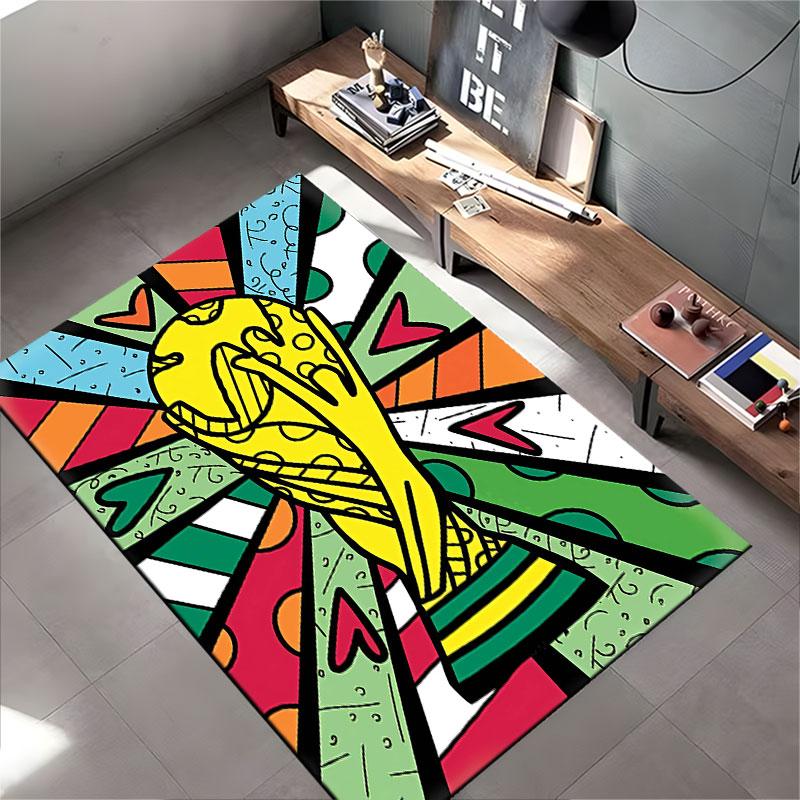 Colorful Trophy Pop Art Carpet suitable as a non-slip mat for the living room or bedroom sofa