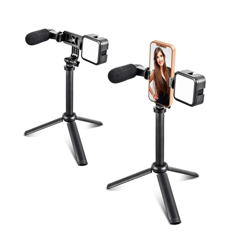 Trépied Vlog Et Livestream Avec Led Et Microphone Vlog 100 Wi Light