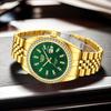 LIGE Men's Elegant Quartz Watch with Large Diamond-Inlaid Dial