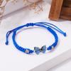 Neues einfaches handgeknüpftes Schnurarmband für Damen Blau Schmetterling Verstellbares Charm-Armband Mädchen Mode Schmuck Party Geschenk