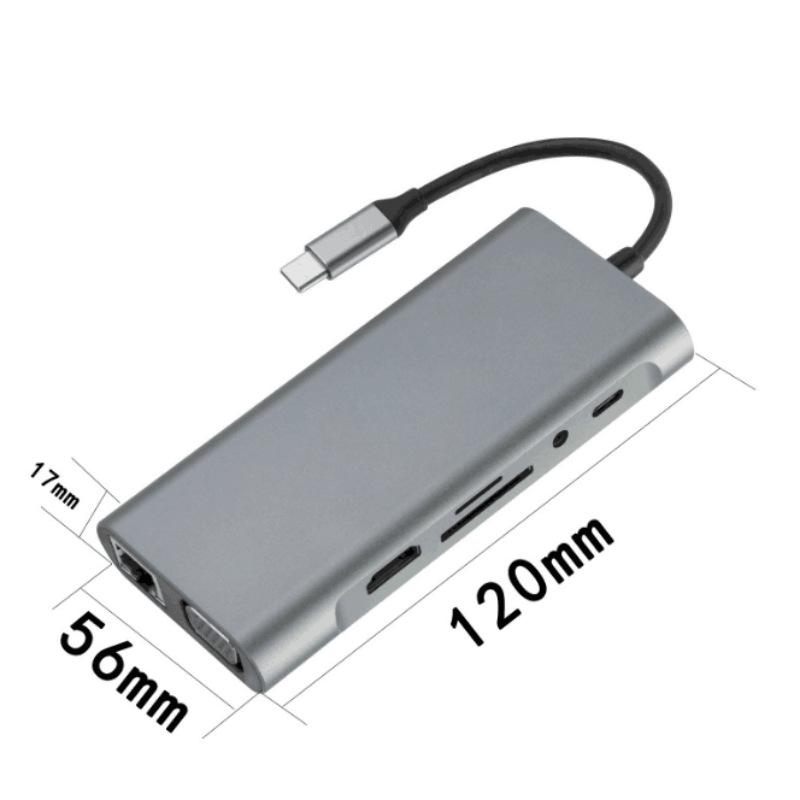 11-in-1 USB 3.0 Type-C Hub with VGA Expansion Dock for Laptops