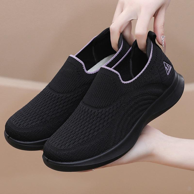 Shoes Women's Spring and Autumn New Women's Shoes Casual Walking Shoes One Pedal Soft-soled Mom Shoes Fashion Sneakers Women
