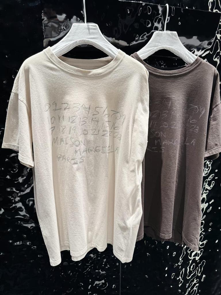 Nanyou 2026 Early Spring Retro Washed Distressed Digital Print Loose Short Sleeve Pullover
