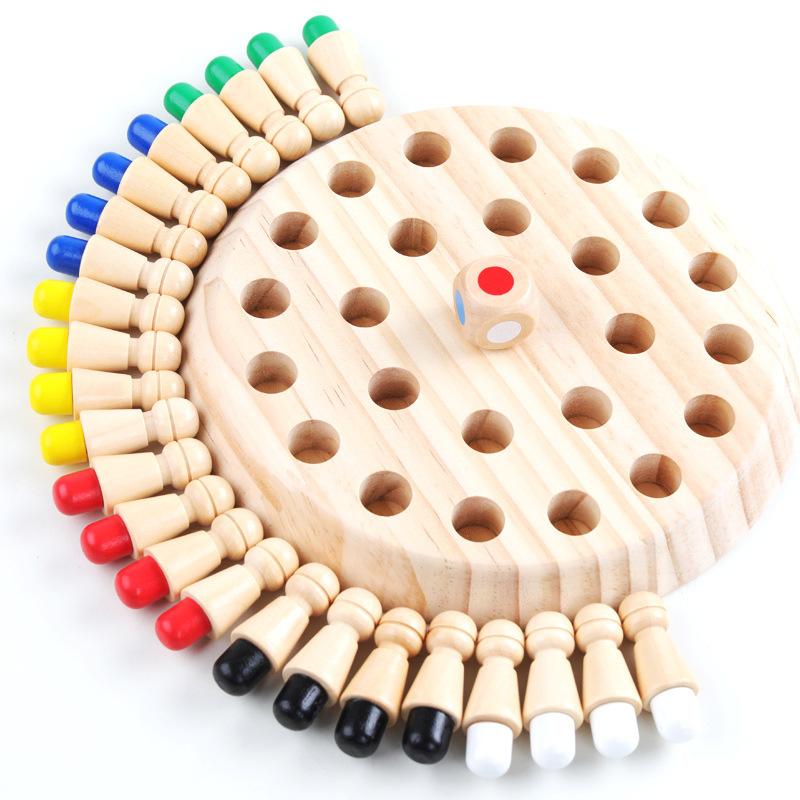 Kids Wooden Memory Match Stick Chess Fun Color Game Board Puzzles Educational Toy Montessori Cognitive Learning Toy For Children