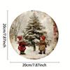 Vintage Metal Tin Sign 8x8 Inch Rustic Christmas Tree Snow Scene Wall Decor For Indoor Outdoor Home Farmhouse Holiday Patio