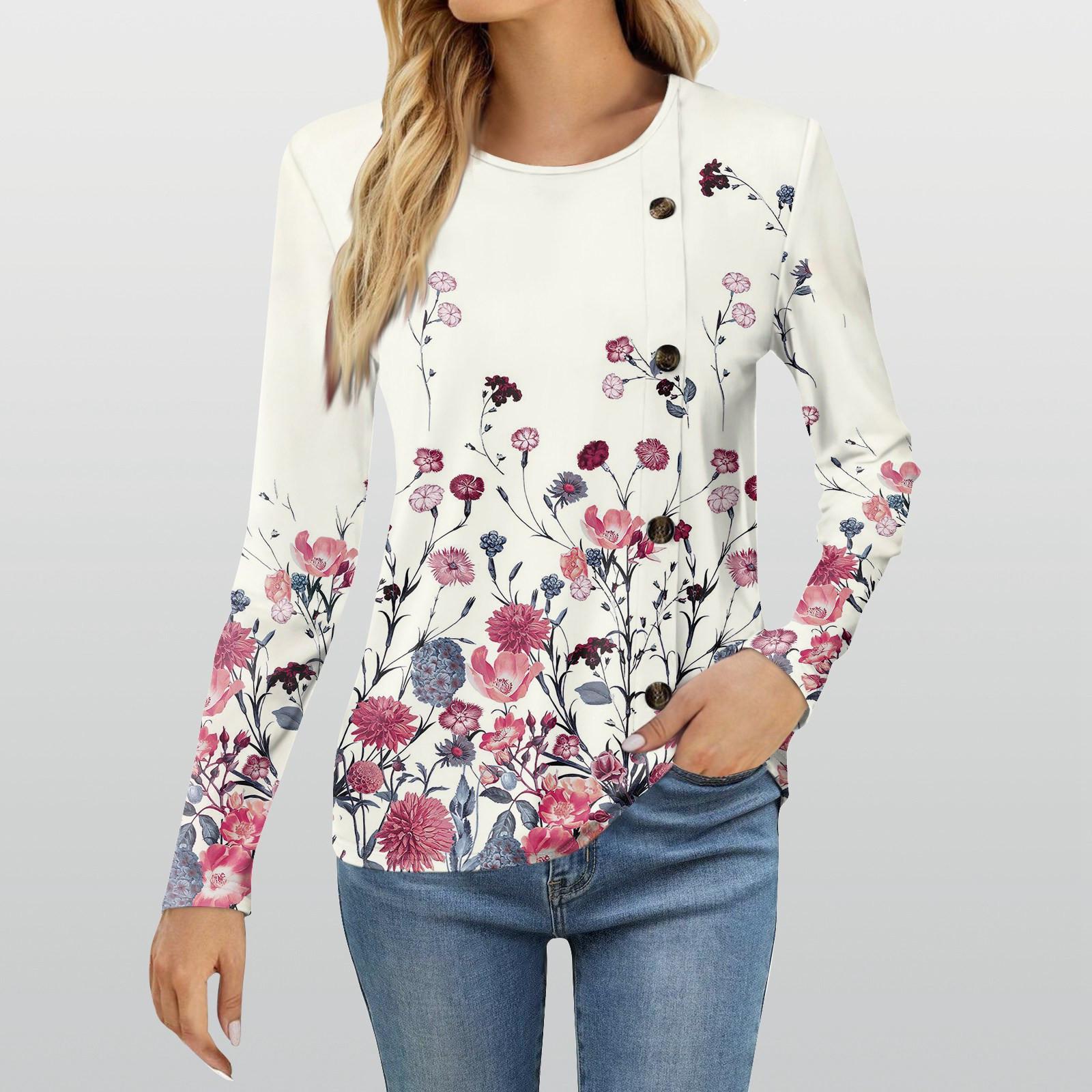 

Женская модная повседневная футболка с круглым вырезом и длинным рукавом с принтом, женская футболка XL белый