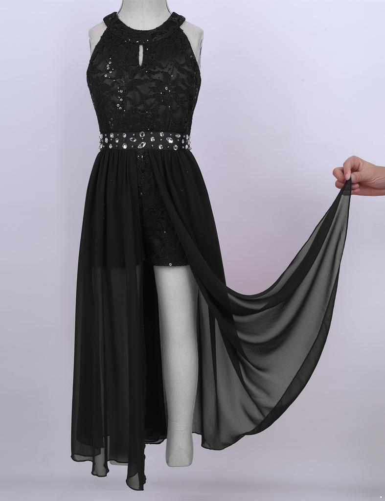 Buy Girls Floral Lace Rhinestone Maxi 