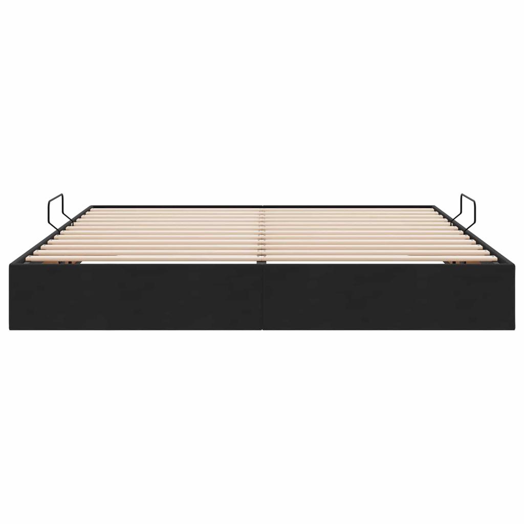 Ottoman Bed Frame with Storage Black 160 x 200 cm Velvet