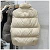 Winter Women Puffer Vest Stand Collar Sleeveless Jacket Loose Fit Short Waistcoat Quilted Outerwear Casual Fashion