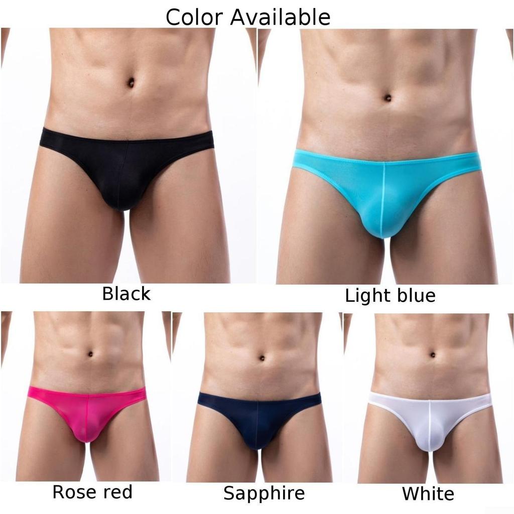 Thin Men Underwear Underpants White/Black/Rose Red/Sapphire