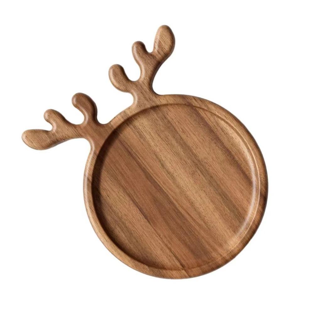 Hladký povrch Tvar parohu Dřevěný podnos Tvar losa Servírovací prkénko na sýr Vánoční podnos na občerstvení Sušenky