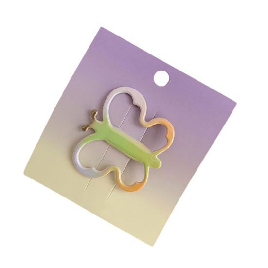 

Hairpin Rounded Edges No Hair Damage Metal Clip Stable Grip Non-Slip Dreamy Gradient Butterfly Shape Portable Side Bangs Hair E