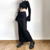 Black Slit Hip Hugging A-line Skirt for Women In Spring and Autumn New High Waist Slimming Versatile Color Mid Length Skirt
