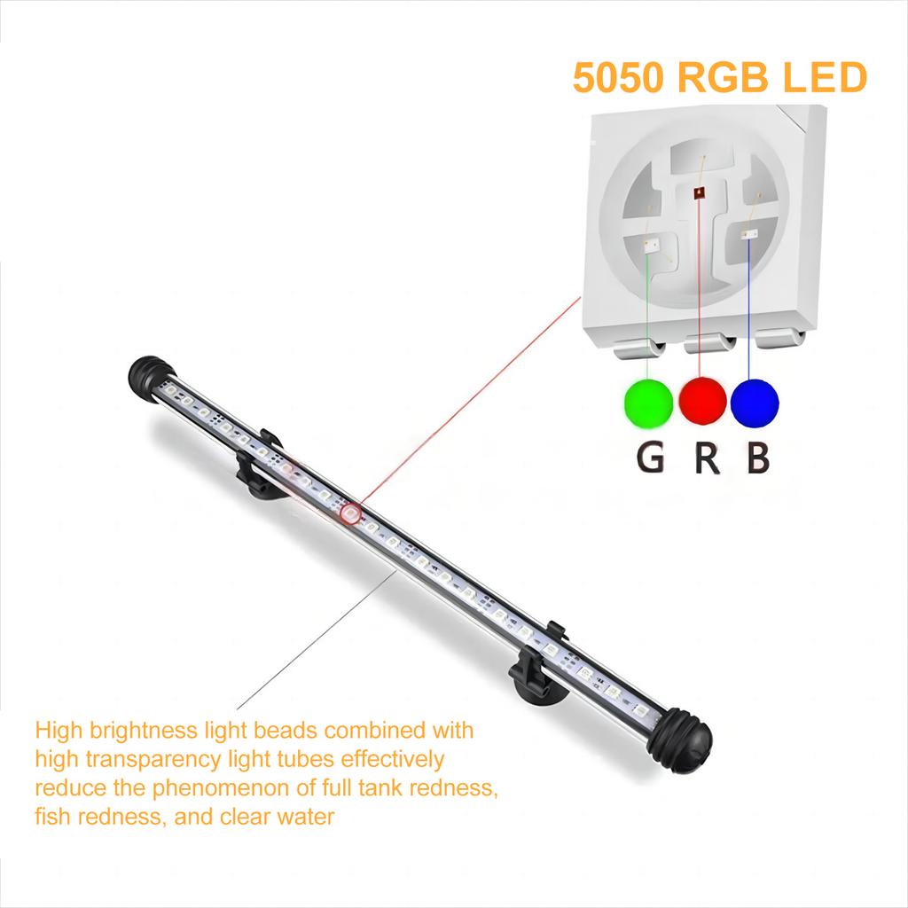 Luz LED RGB para acuario con control remoto, luces de iluminación para pecera de peces tropicales y corales