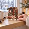 Retro Christmas Centerpieces Book Lover Gifts for Women, Just A Girl Who Loves Wooden Plaque, Winter Home Decor 2D Flat Reading Block Sign with Stand