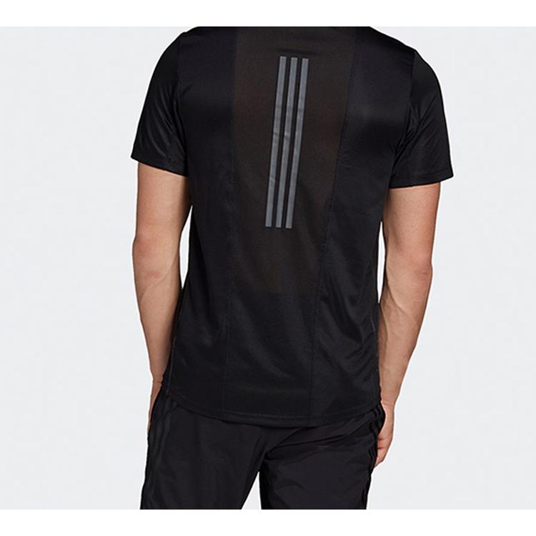 adidas T Shirts Men's Black Crew Neck Moderate Straight Fit FM2093