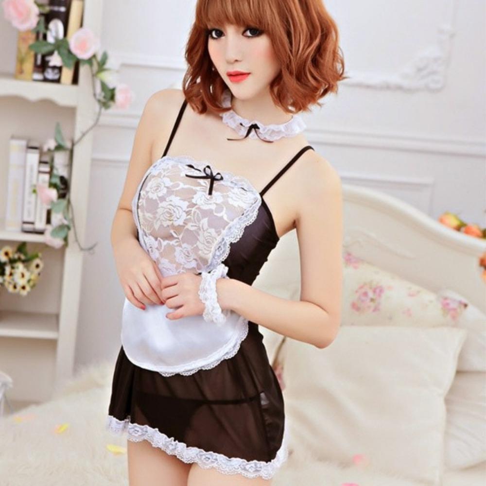 Sex Underwear Sexy Large Size Mesh Transparent Maid Clothes Pajamas Passion Perspective Qqny Maid Clothes Wholesale