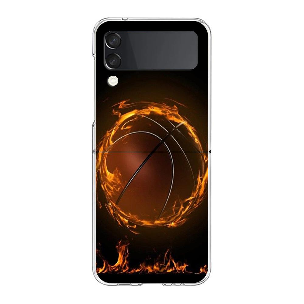Football Sport Hard PC Phone Case For Samsung Galaxy Z Flip 6 5 4 Transparent Cover For Galaxy Z Flip 3 Shockproof Fundas Capas