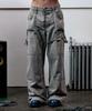 THEVINYLHOUSE Open Double Knee Pants Gray