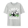 I Hate Mornings Cute Panda Bear For Panda Lover Printing T Shirts Wholesale ONeck 3d Printed Cotton Unisexs Tops Tees