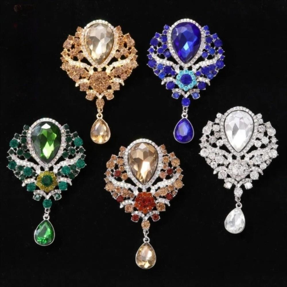 Luxury Rhinestone Rhinestone Bow Tie Large Crystal Water-drop Brooches  Formal Events