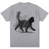 Funny Scribble Cat Japanese Graphic T Shirts Men Women Fashion Harajuku Short Sleeve Oversized Cotton