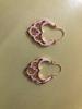 Women 585 Rose Gold Floral Pattern Drop Earrings 3cm Long