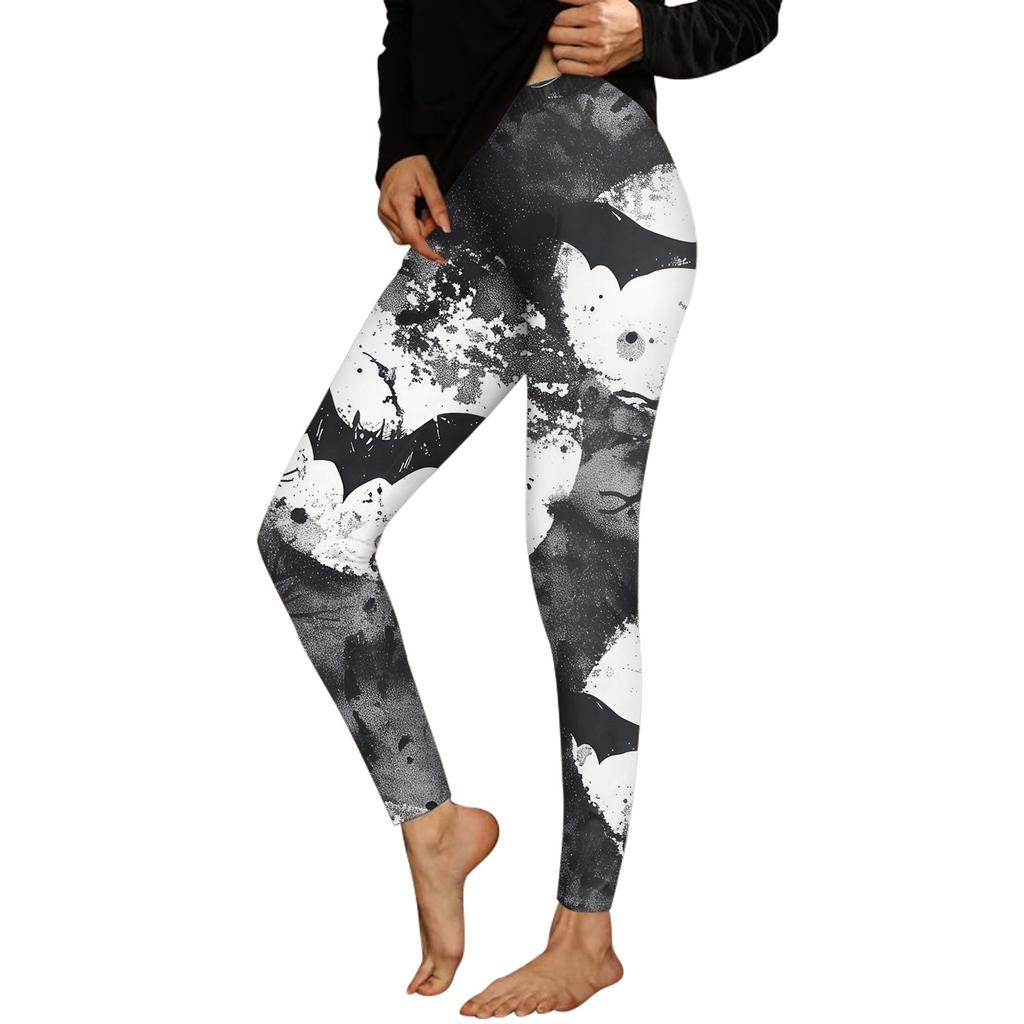 Damenhose mit Halloween-Aufdruck, dehnbare, weiche Hosen, lässige Schlafhose für zu Hause