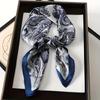 Women's Korean Style Retro Printed Imitation Silk Scarf for Professional and Casual Use