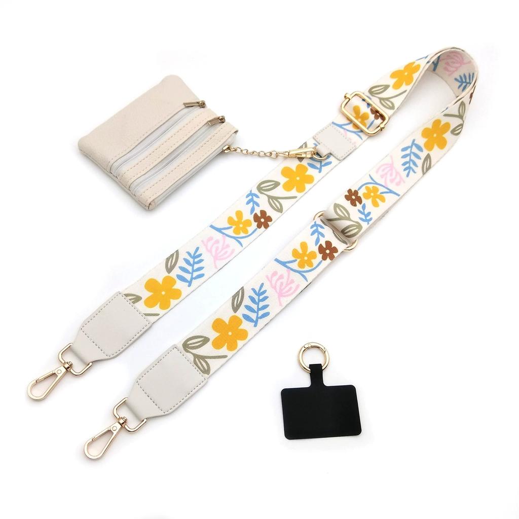 Eryi Detachable Cross Strap Phone Lanyard Zippered Pouch Adjustable Perforation-Free Design Customizable Logo 17 Colors 120cm