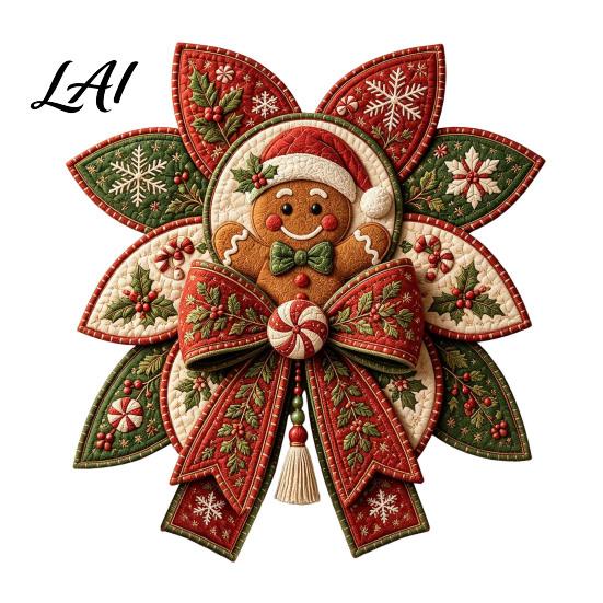 Bauernhaus Weihnachtsdekoration DIY Weihnachtsdecke Schleife DIY Nähset 3D Handgefertigtes Dekoratives Ornament Vorgeschnittene Bastelmaterialien Stoff Und Schritt-für-Schritt