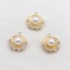 10 Pieces of 20MM Pearl Shell Small Pendant DIY Jewelry Accessories Alloy Pendant Bracelet Necklace Hair Accessory Pendant