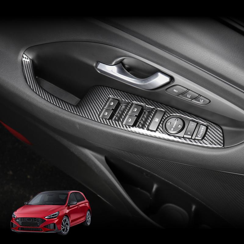 For Hyundai I30/I30 N 2017-2025 Car Tuning Carbon Fiber Central Console Gear Shift Window Button Air Vent Cover Accessories LHD