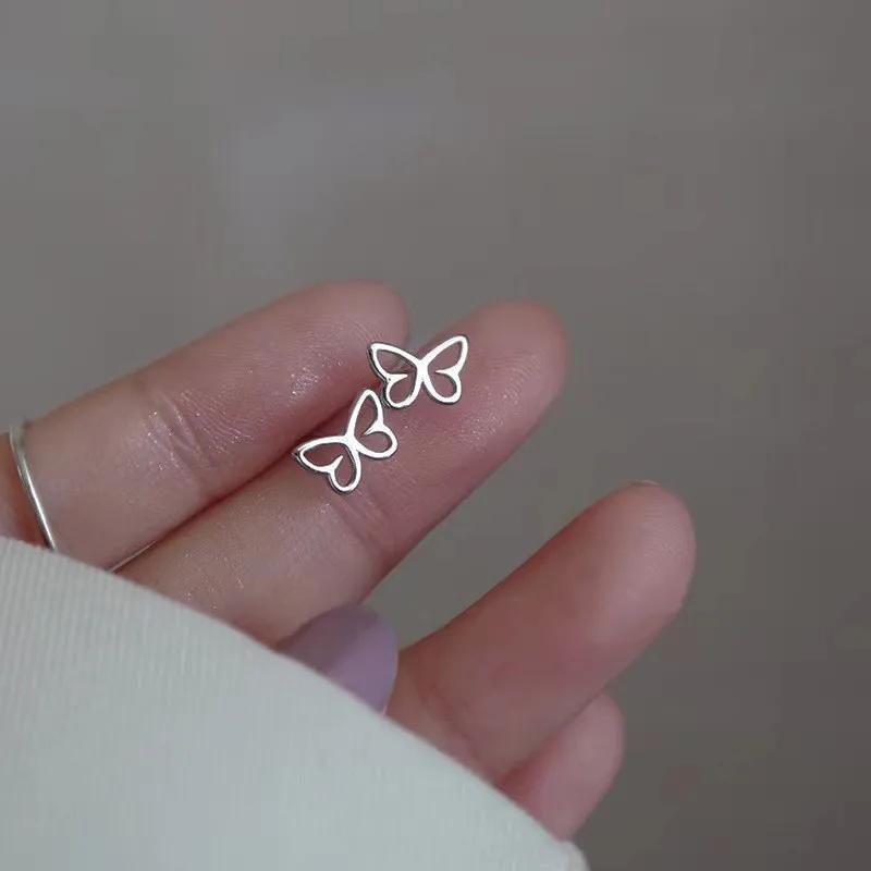 New Minimalism Earring 925 Silver Needle Allergic Protection Mini Small Heart Stud Earrings for Women Girls Jewellery