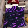 Neon Purple Swirl Flannel Blanket Warm Soft Halloween Christmas Couch Warm Cozy Decorative Decor Gift for All Season