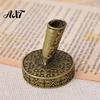 Vintage Desk Organizer Round Pen Holder, Durable Metal Exquisite Carved Desktop Ornament, Office Stationery Holder Dip Pens And Quill Supply,