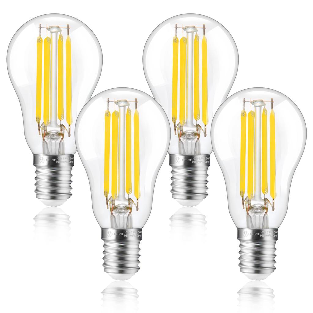FLSNT LED Mini Krypton Bulbs, E17 Base, 60W Equivalent, Daylight White, Small Edison Bulb, 600lm, Filament Bulb for Chandeliers, Energy Saving, High
