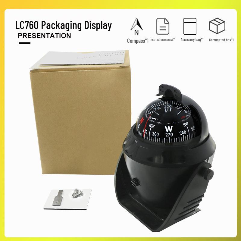 Car-Mounted Nautical Compass with Magnetic Declination Adjustment Available Now
