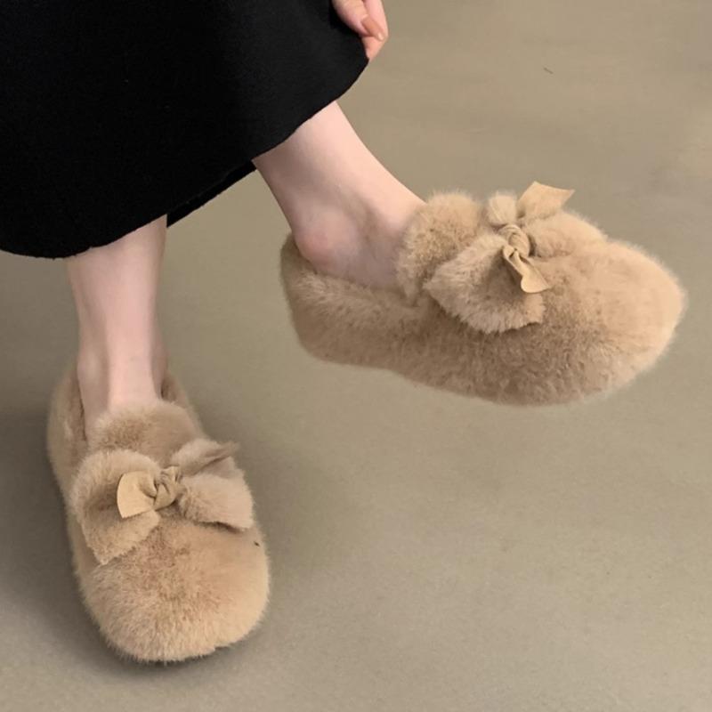 

2024 женские новые плюшевые теплые зимние сапоги осень-зима модные хлопковые плоские слипоны с бантом 39 хаки